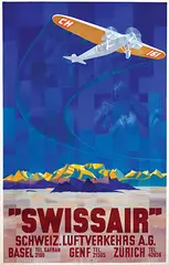 Carl F. Moos, "Swissair" Schweiz. Luftverkehrs A.G., 1935, poster