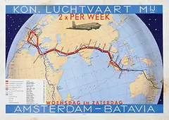 KLM Amsterdam-Batavia by Hendrik Gerard de Smit, 1935, poster, sold Jul 2020
