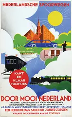 NS Door mooi Nederland een heerlijke dag samen by Fré J. Drost, 1935, poster, sold Jul 2020