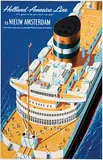 Reyn Dirksen, Holland-America Line ss Nieuw Amsterdam, 1953, poster
