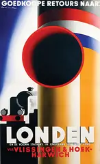 Kees van der Laan, Goedkoope retours naar: Londen via Vlissingen & Hoek-Harwich, poster