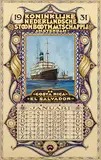 Leo Léon, KNSM Koninklijke Nederlandsche Stoombootmaatschappij Amsterdam ss "Costa Rica" en "El Salvador" calendar 1931, poster