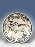 Memorial plate about the historic race London-Melbourne by the 'Uiver' DC 2, , 19.877 km, 18 landings in 90.17 hours by Koninklijke Goedewaagen Gouda, 1934, poster, sold Jul 2020