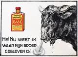 Arthur Publ.- Adv. Bur. Amsterdam, Vloeibaar Vleeschextract Ossex Nederl. Fabriek van verpakte Voedingsmiddelen Amsterdam, poster