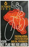 P. Damen, Propaganda-Fietstochten voor Het Plan van den Arbeid, 1935, poster