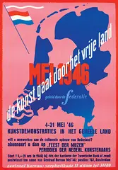 Ger Gerrits, de kunst gaat door het vrije land, 1946, poster