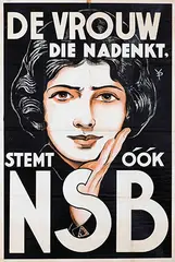 Monogram Yp, De Vrouw die nadenkt, Stemt óók NSB, 1939, poster