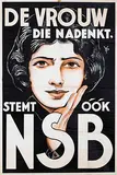Monogram Yp, De Vrouw die nadenkt, Stemt óók NSB, 1939, poster