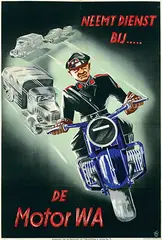 Monogram Th, Neemt dienst bij?.. De Motor WA, 1943, poster