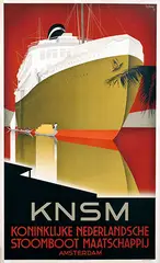 Willem F. ten Broek, KNSM Koninklijke Nederlandsche Stoomboot Maatschappij Amsterdam, 1937, poster