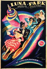 Josef Fenneker, Luna-Park Berlin-Halensee 17 Attraktionen, 1921, poster