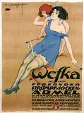 Theo Matejko, Wefka Federnder Strumpf-Socken (promoting garters), 1919, poster