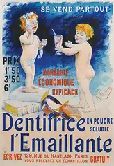 Dentifrice en poudre soluble l'Emaillante (powder toothpaste enameling Toothpaste) by R. Paraire, poster, sold Jul 2020