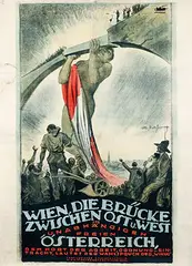 Theo Matejko, Wien, die Brücke zwischen Ost u. West. Österreich, 1919, poster