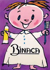 Binaca (toothpaste) by Herbert Leupin, 1956, poster, sold Jul 2020
