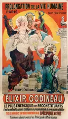 Eugene Oge, Prolongation de la Vie Humaine Paris Élixir Godineau, 1890, poster