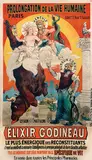 Eugene Oge, Prolongation de la Vie Humaine Paris Élixir Godineau, 1890, poster