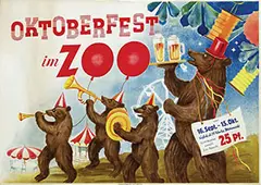 Initials L.W., Oktoberfest im ZOO Berlin (bears), 1953, poster