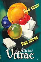 A. Baehr, Confitures Vitrac Pur fruit Pur sucre, poster