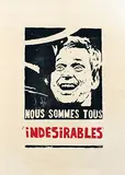 Nous Sommes Tous indésirables (Daniel Cohn-Bendit with a sarcastic smile) by l'Atelier populaire de l'Ex-Ecole des Beaux-Arts, 1968, poster, sold Feb 2020