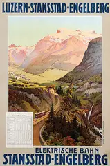Anton Reckziegel, Elektrische Bahn Luzern-Stansstad-Engelberg, 1906, poster