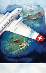 Eugene Häfelfinger, Before text (Swissair), 1937, poster