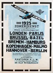 Carsten, KLM 1925 Zomerdienst, 1924, poster