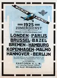 Carsten, KLM 1925 Zomerdienst, 1924, poster