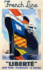 Édouard Collin, French Line Liberté, 1950, poster