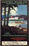 Kenneth Denton Shoesmith, Ellerman's Wilson Line from Hull to Norway, Sweden, Denmark, Poland etc., poster