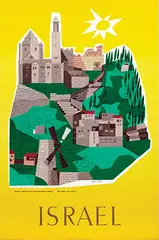 Jean David, Israel Tomb of King David, Mt. Zion, Jerusalem, 1954, poster