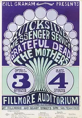 Wes Wilson, Bill Graham presents Quicksilver Messenger Service Grateful Dead, Fillmore Aud., 1966, poster