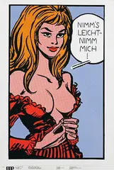 Jean-Claude Forest, Nimm's leicht-nimm mich! (from comic book Barbarella), 1964, poster
