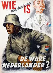 Louis Manche, Wie van deze 2 is De Ware Nederlander?, 1943, poster