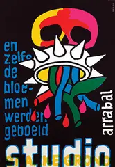 Jan Bons, studio arrabel en zelfs de bloemen werden geboeid, 1970, poster, silkscreen