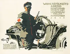 Julius U. Engelhard, Wohltätigkeits-Abend Kraftfahr Ersatz Abt. Löwenbräu Keller, 1917, poster