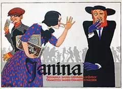 Géza Faragó, Janina cigaretten papier-cigaretten-hülsen, 1917, poster