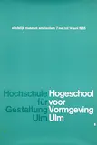 Hochschule für Gestaltung, stedelijk museum amsterdam Hochschule für Gestaltung Ulm, 1965, poster