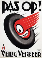 K. Vegter, Pas Op! Veilig Verkeer, 1927, poster