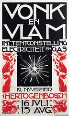 Huib M. Luns, Int. Tentoonstelling Vonk en Vlam Electriciteit en Gas 's-Hertogenbosch, 1921, poster