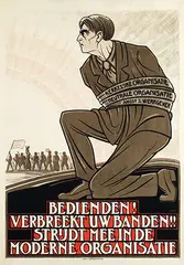 Albert P. Hahn jr., Bedienden! Verbreekt uw banden!!, poster