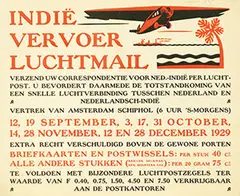 Anton van der Valk, Indië vervoer Luchtmail, 1929, poster