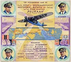 Jaak, KLM Amsterdam-Batavia en terug: "Pelikaan" type Fokker F.XVII, 1935, poster
