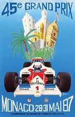 A. Borgheresi, 45e Grand Prix Monaco, 1987, poster