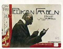 Hans Müller-Dachau, Günther Wagners Pelikan Farben, 1898, poster