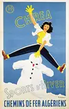 F. Crespo, Chemin de Fer Algériens Chrea Sports d'Hiver Algériens, poster