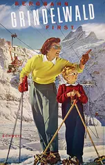 Adolf Flückiger, Bergbahn Grindelwald First, 1943, poster