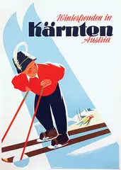 Leischner, Winterfreuden in Kärnten Austria, 1949, poster