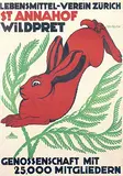 Sebastian Oesch, Lebensmittel-Verein Zürich St. Annahof Wildpret, 1914, poster