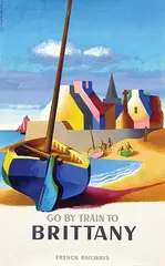 Jacques Nathan-Garamond, Go by train to Brittany, 1958, poster